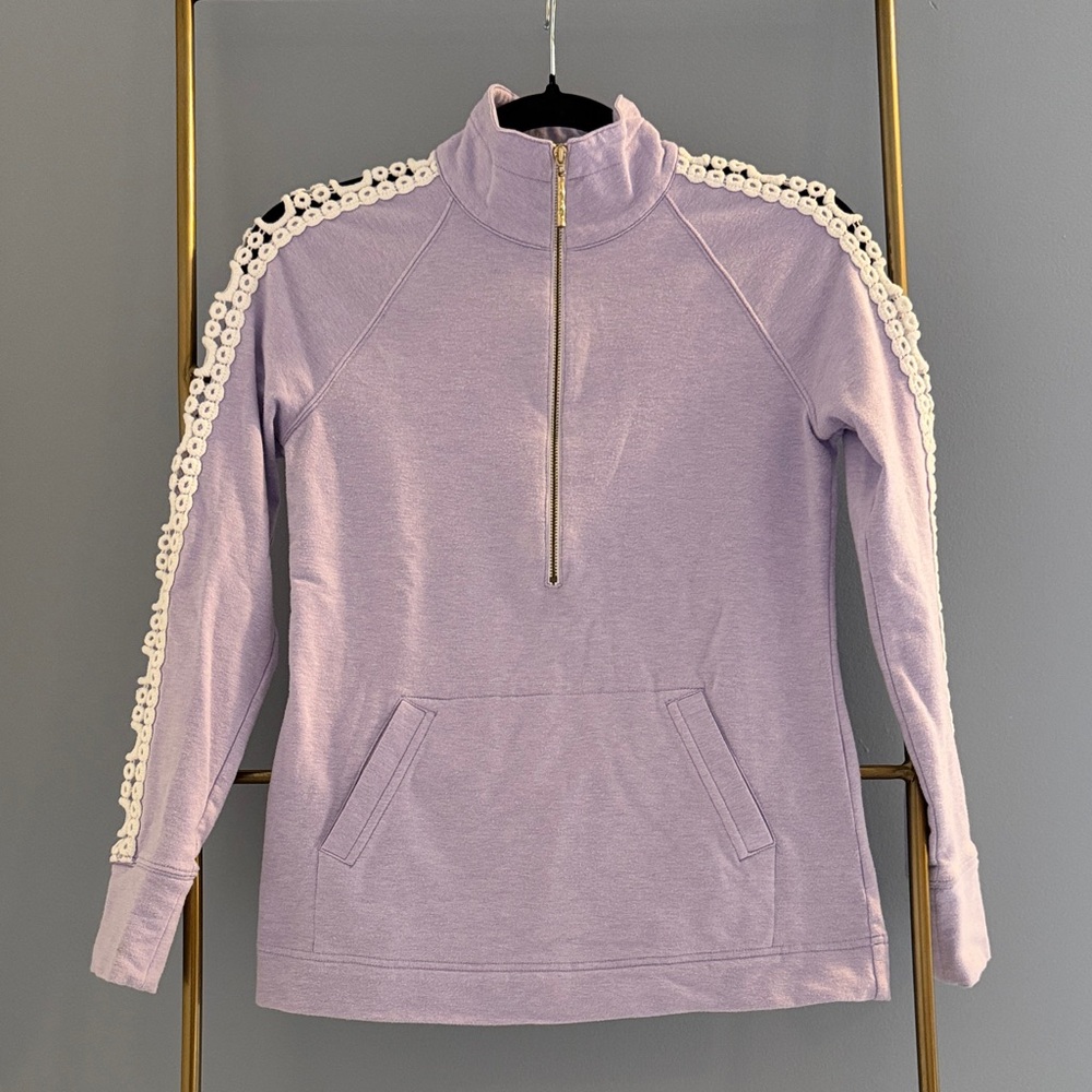 Lilly Pulitzer Lavender Popover Half Zip Sweater